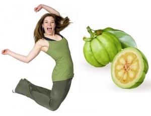 Weight Loss fruit and jumping woman 