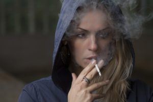 woman smoking 