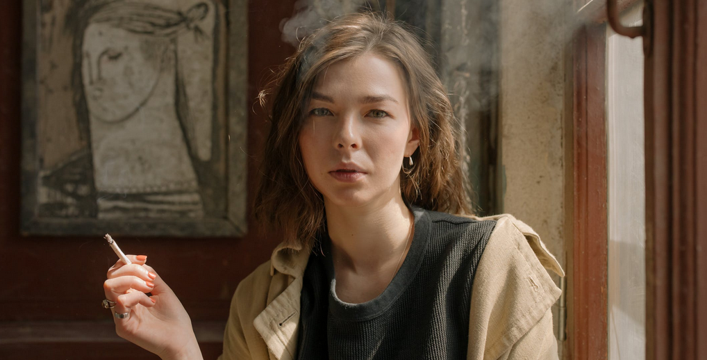 woman smoking